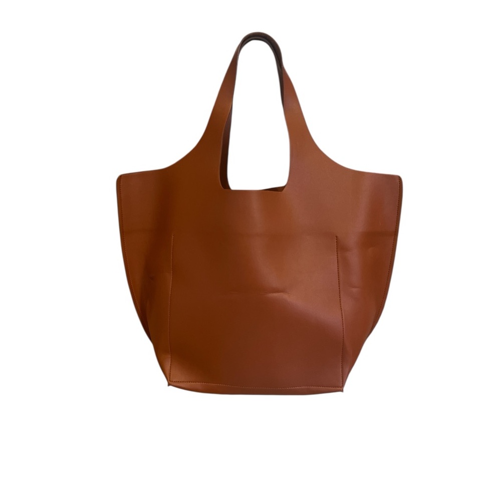 Everlane Triangle Tote | Vegan Cactus 🌵 Leather & Recycled Polyester | Lg Tote - Picture 5 of 7